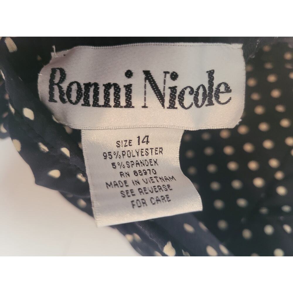 Womens Retro Polka Dot Stretchy Halter Neck Dress Size 14 Vintage 90s Y2K Sleek - Picture 6 of 11